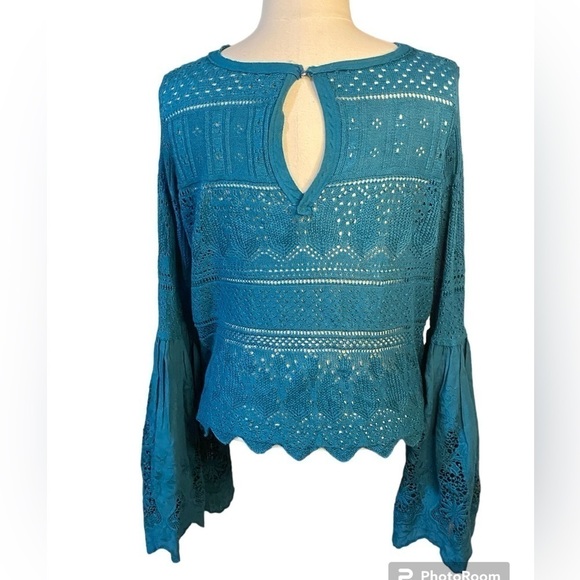 Free People Once Upon a Time turquoise top size s - Picture 4 of 10